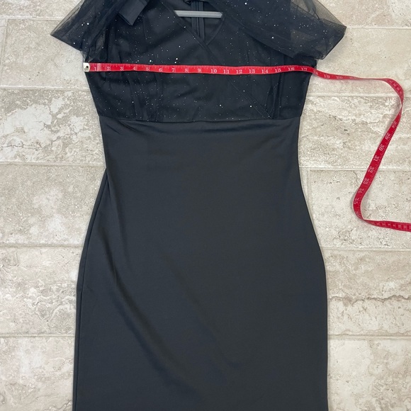 Anysense Sexy V-Neck Mesh Long Sleeve Solid Color Sequin Bodycon Dress | NWOT - Picture 7 of 9